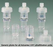 Ultrafiltration module by molecular weight cut-off, type USY-5 (50 kDa).Concentrate, separate or purify up to 2ml of liquid using positive pressure. Pack of 24