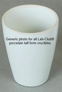 Crucible, porcelain, tall form, 29mm high, 35mm OD, 15ml